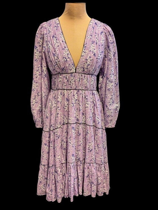 Ulla Johnson Dresses & Skirts - ULLA JOHNSON Lavender Floral "Joan" Tiered Midi Dress  Size 8